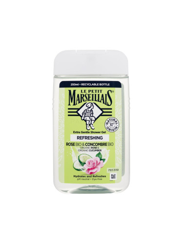 Le Petit Marseillais Extra Gentle Shower Gel Bio Rose & Bio Cucumber Душ гел 250 ml