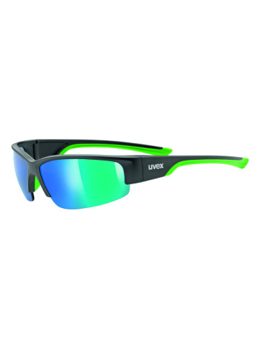 UVEX Sportstyle 215 Black Mat/Green/Mirror Green Колоездене очила