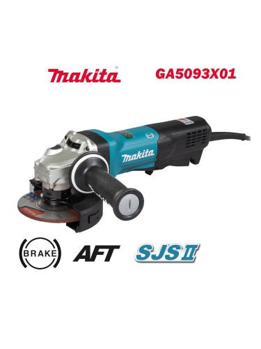 Ъглошлайф електрически Makita GA5093X01, 1900W, 125 мм, регулируеми обороти (2800-11500 об./мин)
