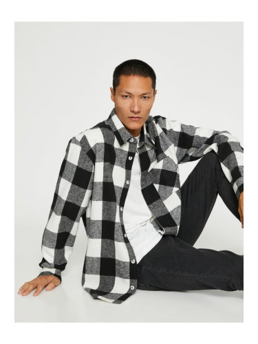 Koton Checkered Lumberjack Shirt Classic Collar Long Sleeve