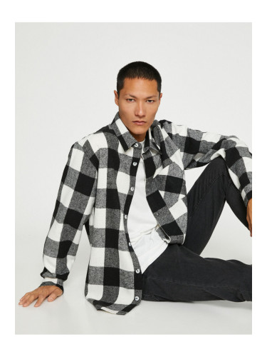 Koton Plaid Lumberjack Shirt Classic Collar Long Sleeve