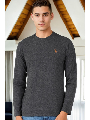 T8588 DEWBERRY BICYCLE COLLAR LONG SLEEVE T-SHIRT-ANTHRACITE-2