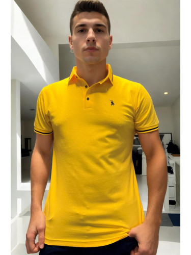 T8586 DEWBERRY MEN'S POLO NECK T-SHIRT-PLAIN YELLOW