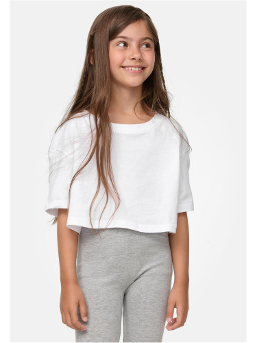 Girls' short kimono t-shirt white