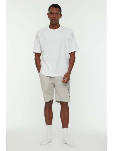 Trendyol White Printed Summer Short Pajamas Set