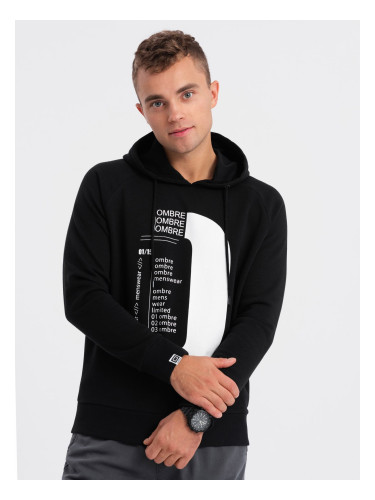 Ombre Men's printed HOODIE sweatshirt - black
