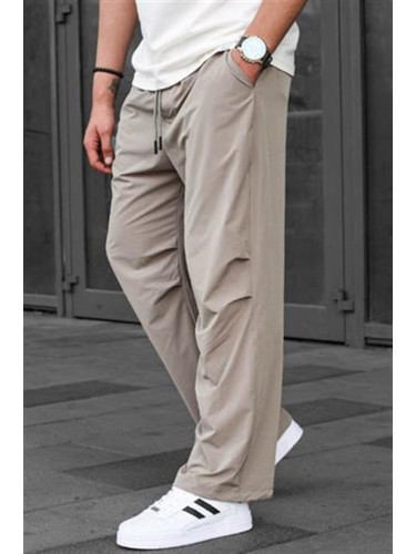 Madmext Beige Regular Fit Men's Parachute Pants 6504