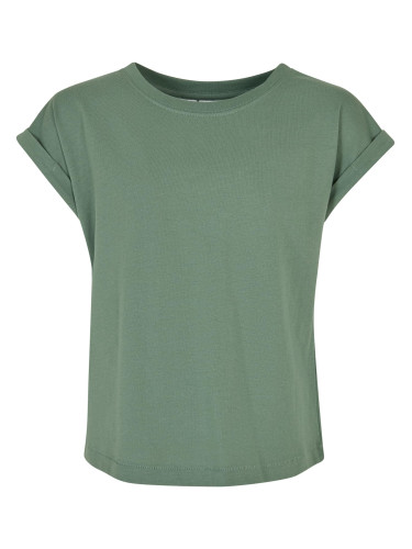 Girls' Organic Sage T-Shirt with Extended Shoulder