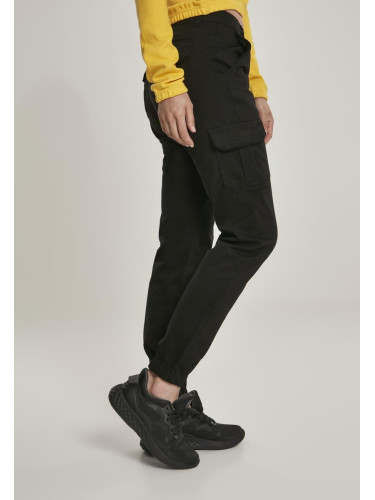 Women's high-waisted cargo pants black