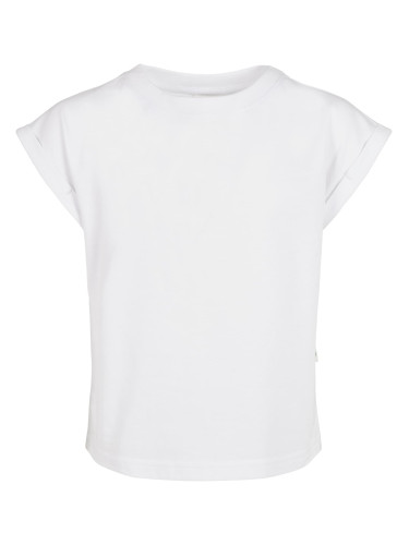 Girls' organic T-shirt with extended shoulder white