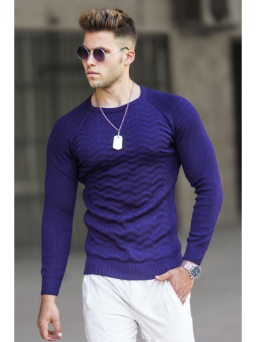 Madmext Navy Blue Men's Sweater 5187