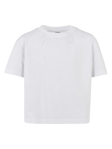 Girls' Organic Oversized Pleated T-Shirt White