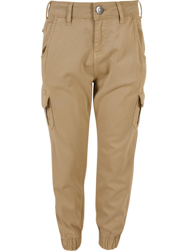 Girls' high-waisted cargo trousers unionbeige