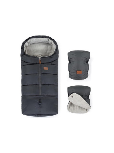 PETITE&MARS - Детски спален чувал 3в1 JIBOT + ръкавици JASIE сив