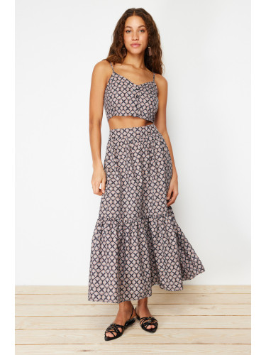 Trendyol Multicolored Patterned Flared Maxi Length Woven Skirt