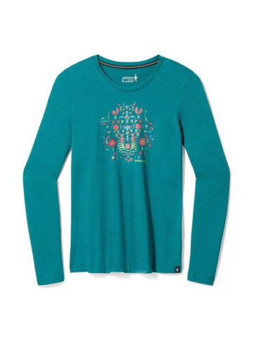 Smartwool FLORAL TUNDRA GRAPHIC W Дамска тениска, тюркоазено, размер