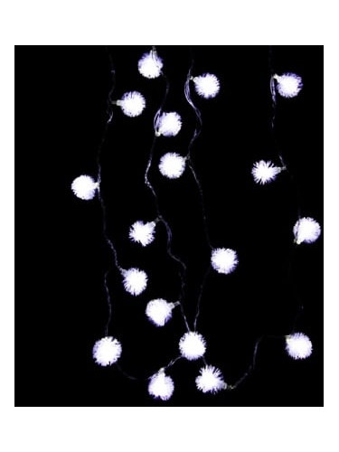 Коледна украса тип бели снежинки, 3.5m, 20LED, бялa, IP44, 2W