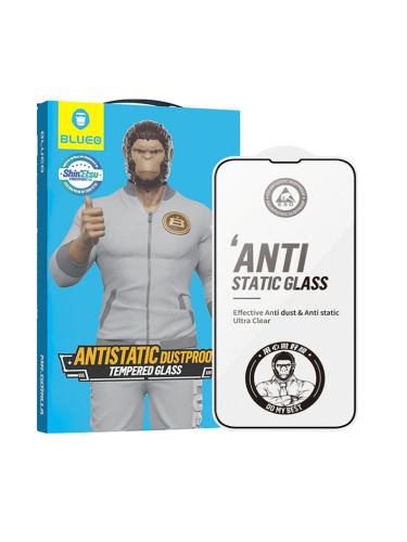 Стъклен протектор Blueo 5D Full Strong HD с цяло лепило, За iPhone 14 (6.1), Черен