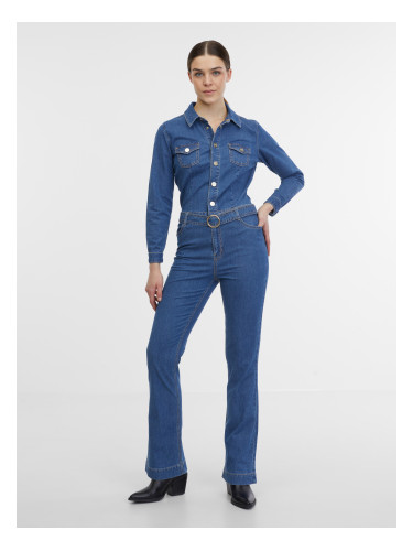Orsay Blue Women's Denim Jumpsuit - Women's