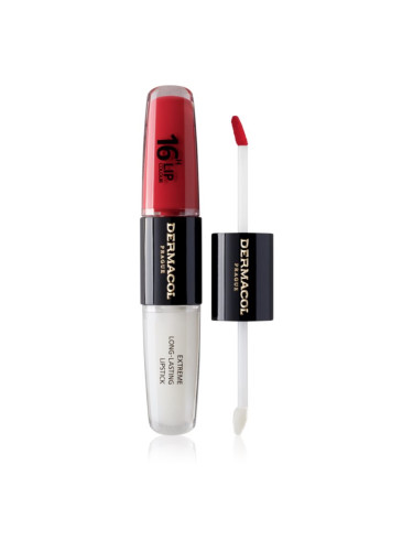 Dermacol 16H Lip Colour дълготрайно червило и гланц за устни цвят 36 Coral Sunset 2x4 мл.