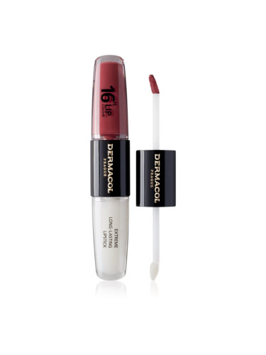 Dermacol 16H Lip Colour дълготрайно червило и гланц за устни цвят 35 Sugar Plum 2x4 мл.