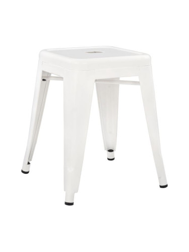Метален стол млечно бял цвят