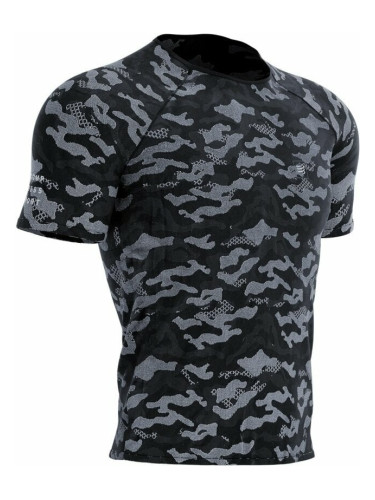 Compressport Training SS Tshirt M Camo Premium Black Camo L Тениска с къс ръкав за бягане
