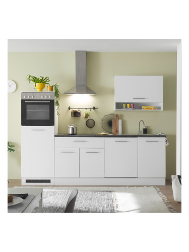 БЯЛА ЕДИ БЛОК КУХНЯ С ВКЛЮЧЕН ПЛОТ И ЦОКЪЛ 260/60/220h