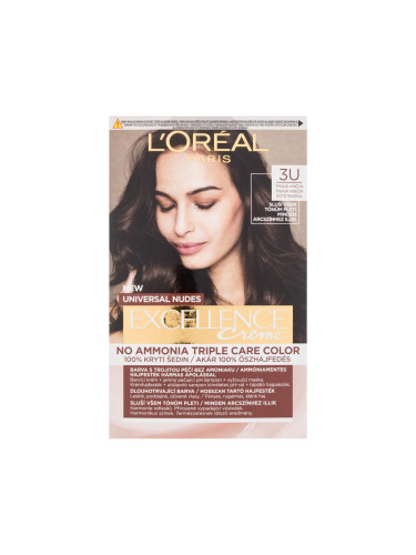 L'Oréal Paris Excellence Creme Triple Protection Боя за коса за жени 48 ml Нюанс 3U Dark Brown увредена кутия