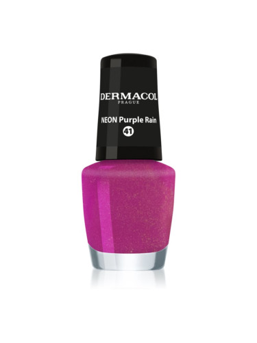 Dermacol Neon неонов лак за нокти цвят 41 Purple Rain 5 мл.
