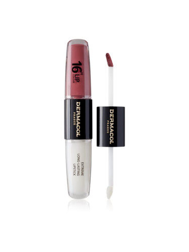 Dermacol 16H Lip Colour дълготрайно червило и гланц за устни цвят 12 Trouble Free 2x4 мл.