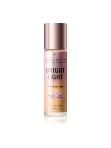 Makeup Revolution Bright Light Face Glow озаряващ тониращ флуид цвят Lustre Medium Light 23 мл.