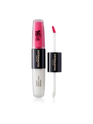 Dermacol 16H Lip Colour дълготрайно червило и гланц за устни цвят 18 Cotton Candy 2x4 мл.