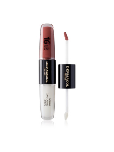 Dermacol 16H Lip Colour дълготрайно червило и гланц за устни цвят 33 Viva Glam 2x4 мл.