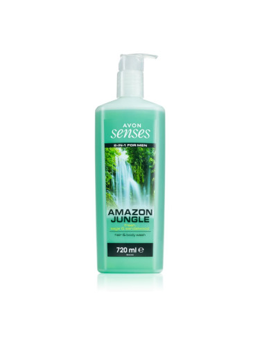 Avon Senses Amazon Jungle душ гел за тяло и коса за мъже 720 мл.