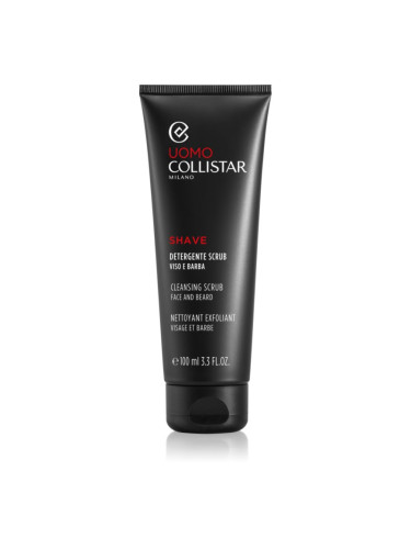 Collistar Uomo Face and Beard Cleansing Scrub почистващ пилинг за подготовка на кожата преди бръснене 100 мл.