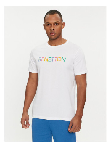 United Colors Of Benetton Тишърт 3I1XU100A Бял Regular Fit