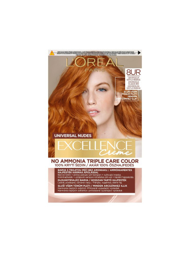 L'Oréal Paris Excellence Creme Triple Protection Боя за коса за жени 48 ml Нюанс 8UR Universal Light Copper