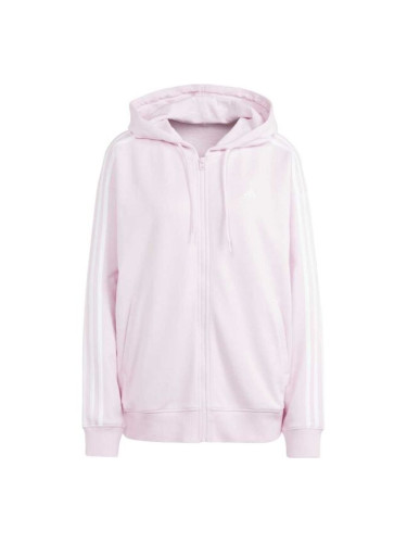 adidas 3-STRIPES FULL ZIP HOODIE Дамски суитшърт, розово, размер