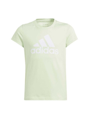 adidas BIG LOGO TEE Тениска за момичета, светло-зелено, размер