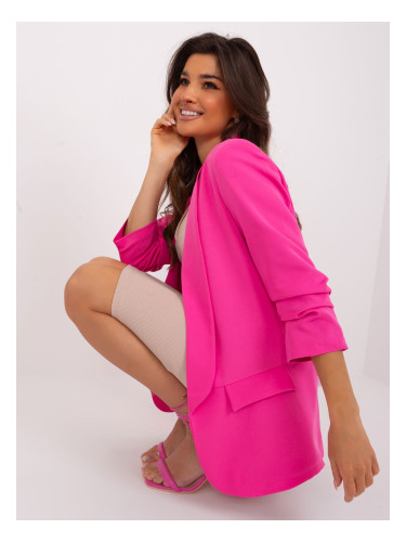 Navy pink women's blazer without closure Adela