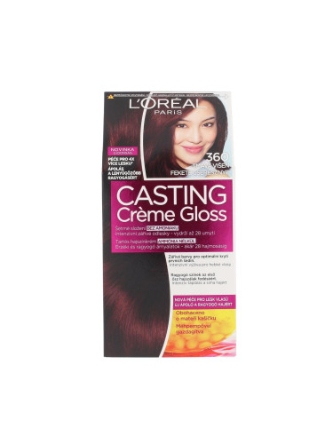 L'Oréal Paris Casting Creme Gloss Боя за коса за жени 48 ml Нюанс 360 Black Cherry увредена кутия