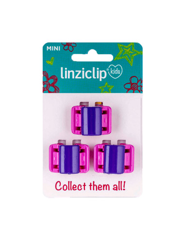 Щипка за коса детска малка пурпур с пинк крила Linziclip kids MINI