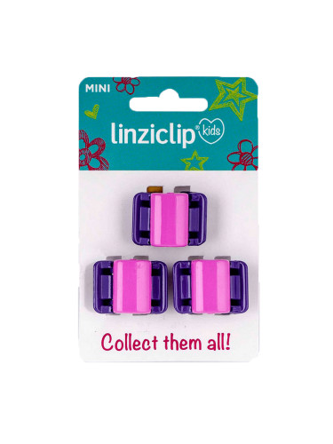 Щипка за коса детска малка пинк с пурпур крила Linziclip kids MINI