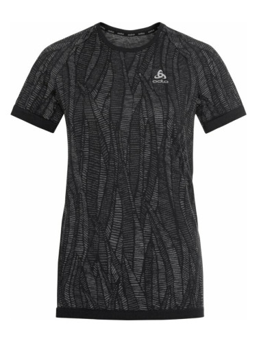 Odlo The Blackcomb Light Base Layer Women's Black/Space Dye L Тениска с къс ръкав за бягане