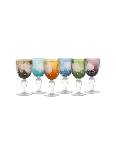 Комплект чаши за вино Pols Potten Peony Multicolor (6 броя)