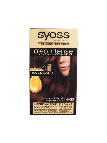 Syoss Oleo Intense Permanent Oil Color Боя за коса за жени 50 ml Нюанс 4-23 Burgundy Red увредена кутия