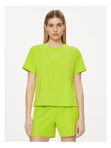 United Colors Of Benetton Тениска на пижама 30963M04R Зелен Regular Fit