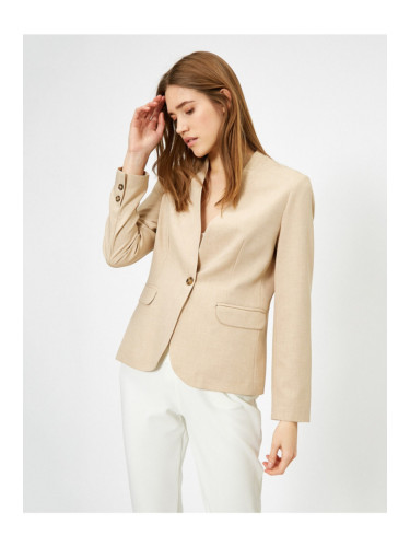 Koton Button Detailed Basic Blazer Jacket