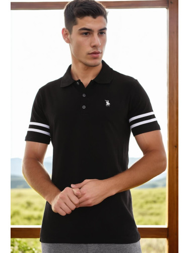 T8585 DEWBERRY MEN'S T-SHIRT-BLACK-WHITE-2